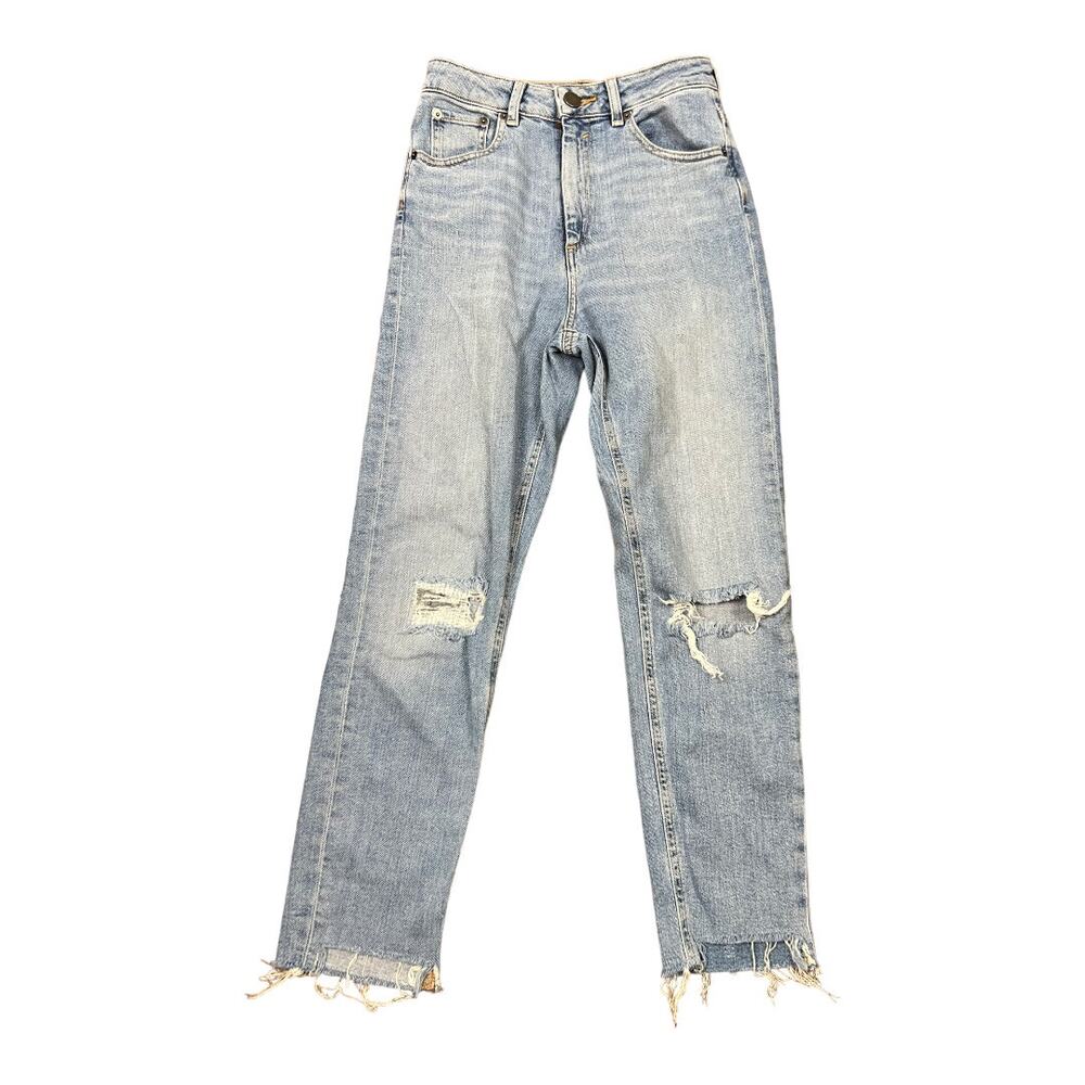 Asos High Rise Mom Jean Straight Distressed sz 25 x 30 retro